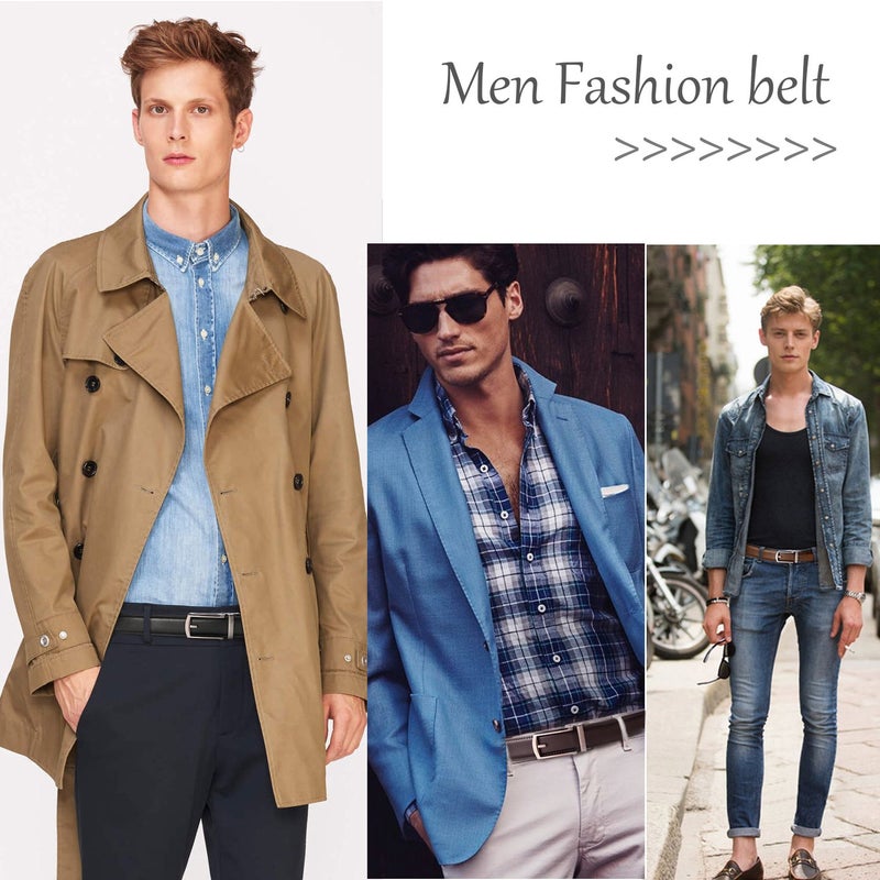 WERFORU Leather Ratchet Dress Belt for Men Perfect Fit Waist Size Up to 50 Inches with Automatic Buckle,02Style 1 - Coffee,Suit Pant Size 30-44 Inches - Image 3